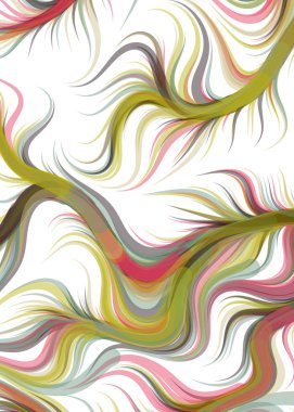 vector illustration, Abstract chaotic waves, flowing curve background