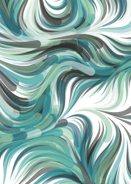 Abstract Chaotic Waves Flowing Curve Pattern Vector Illustration — Vetor de Stock