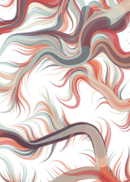 Vector Illustration Abstract Chaotic Waves Flowing Curve Background — Stock vektor