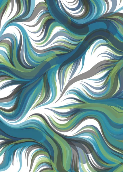 Vector Illustration Chaotic Lines Waves Flowing Curve Background — Stok Vektör