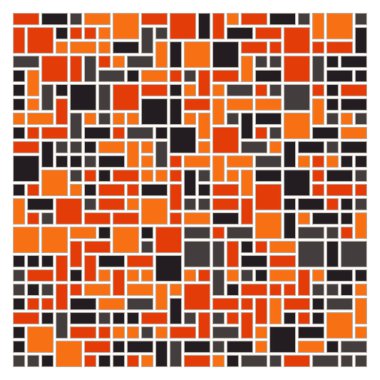 Soyut renk geometrik şekiller deseni, üretken hesaplama sanatı çizimi, renk kareleri ve dikdörtgenler 