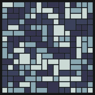 Soyut renk geometrik şekiller deseni, üretken hesaplama sanatı çizimi, renk kareleri ve dikdörtgenler 
