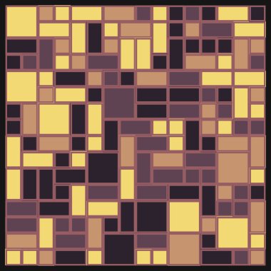 Soyut geometrik desen, vektör illüstrasyonu, kareler ve dikdörtgenler  