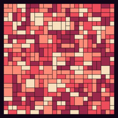 Soyut renk geometrik şekiller deseni, üretken hesaplama sanatı çizimi, renk kareleri ve dikdörtgenler 