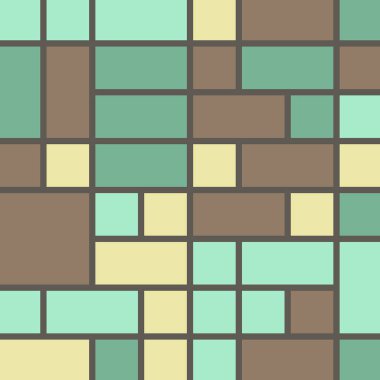 Soyut renk geometrik şekiller deseni, üretken hesaplama sanatı çizimi, renk kareleri ve dikdörtgenler 