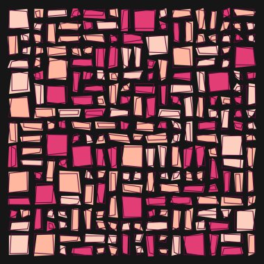 Soyut geometrik desen, vektör illüstrasyonu, kareler ve dikdörtgenler  