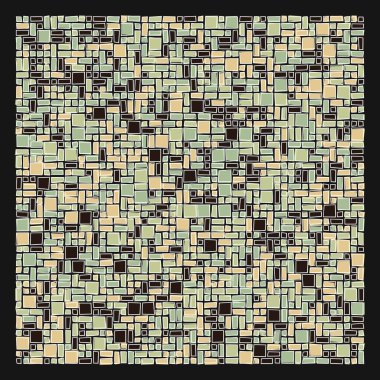 Soyut renk geometrik şekiller deseni, üretken hesaplama sanatı çizimi, renk kareleri ve dikdörtgenler 