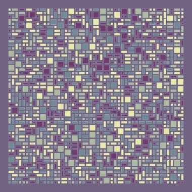Soyut renk geometrik şekiller deseni, üretken hesaplama sanatı çizimi, renk kareleri ve dikdörtgenler 