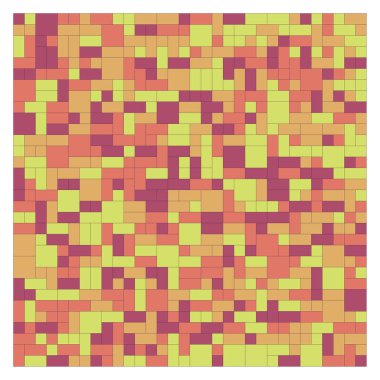 Soyut renk geometrik şekiller deseni, üretken hesaplama sanatı çizimi, renk kareleri ve dikdörtgenler 