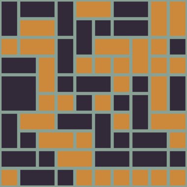 Soyut renk geometrik şekiller deseni, üretken hesaplama sanatı çizimi, renk kareleri ve dikdörtgenler 