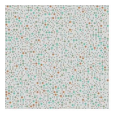 Soyut renk geometrik şekiller deseni, üretken hesaplama sanatı çizimi, renk kareleri ve dikdörtgenler 