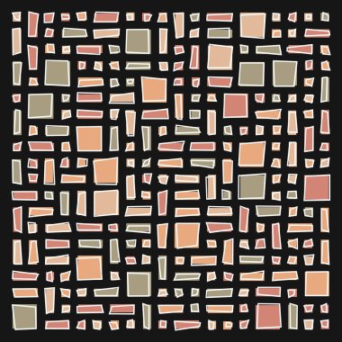 Soyut renk geometrik şekiller deseni, üretken hesaplama sanatı çizimi, renk kareleri ve dikdörtgenler 