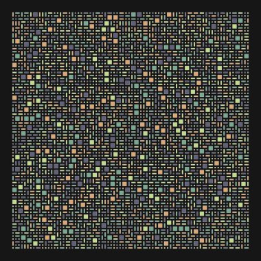 Soyut renk geometrik şekiller deseni, üretken hesaplama sanatı çizimi, renk kareleri ve dikdörtgenler 