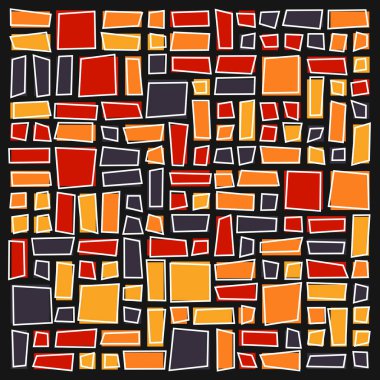 Soyut renk geometrik şekiller deseni, üretken hesaplama sanatı çizimi, renk kareleri ve dikdörtgenler 