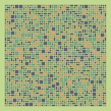 Soyut renk geometrik şekiller deseni, üretken hesaplama sanatı çizimi, renk kareleri ve dikdörtgenler 
