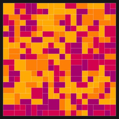 Soyut renk geometrik şekiller deseni, üretken hesaplama sanatı çizimi, renk kareleri ve dikdörtgenler 