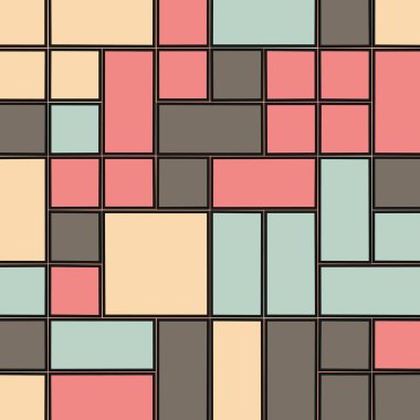 Soyut geometrik desen, vektör illüstrasyonu, kareler ve dikdörtgenler  