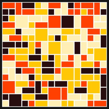 Soyut renk geometrik şekiller deseni, üretken hesaplama sanatı çizimi, renk kareleri ve dikdörtgenler 