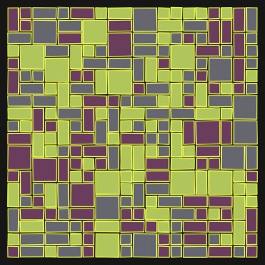 Soyut geometrik desen, vektör illüstrasyonu, kareler ve dikdörtgenler  