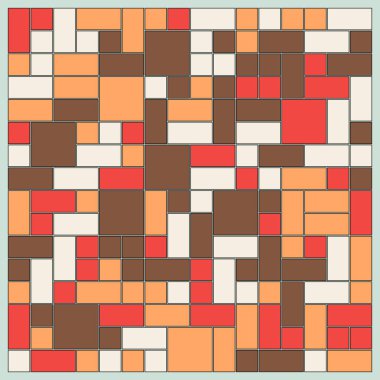 Soyut geometrik desen, vektör illüstrasyonu, kareler ve dikdörtgenler  