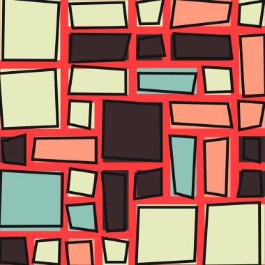 Soyut renk geometrik şekiller deseni, üretken hesaplama sanatı çizimi, renk kareleri ve dikdörtgenler 