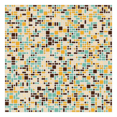 Soyut renk geometrik şekiller deseni, üretken hesaplama sanatı çizimi, renk kareleri ve dikdörtgenler 