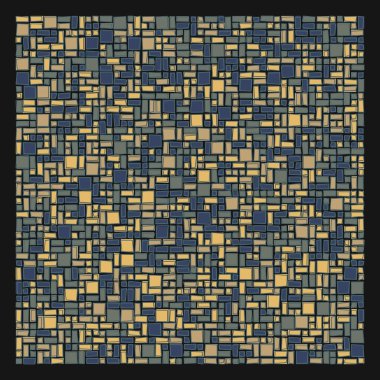 Soyut renk geometrik şekiller deseni, üretken hesaplama sanatı çizimi, renk kareleri ve dikdörtgenler 