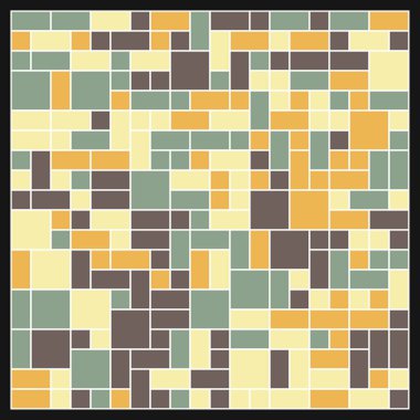 Soyut renk geometrik şekiller deseni, üretken hesaplama sanatı çizimi, renk kareleri ve dikdörtgenler 