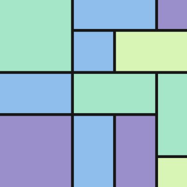 Soyut renk geometrik şekiller deseni, üretken hesaplama sanatı çizimi, renk kareleri ve dikdörtgenler 