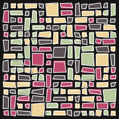 Soyut renk geometrik şekiller deseni, üretken hesaplama sanatı çizimi, renk kareleri ve dikdörtgenler 