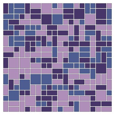 Soyut renk geometrik şekiller deseni, üretken hesaplama sanatı çizimi, renk kareleri ve dikdörtgenler 