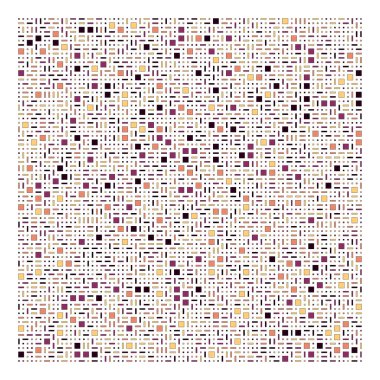 Soyut renk geometrik şekiller deseni, üretken hesaplama sanatı çizimi, renk kareleri ve dikdörtgenler 