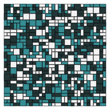 Soyut renk geometrik şekiller deseni, üretken hesaplama sanatı çizimi, renk kareleri ve dikdörtgenler 