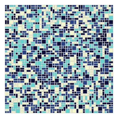 Soyut renk geometrik şekiller deseni, üretken hesaplama sanatı çizimi, renk kareleri ve dikdörtgenler 