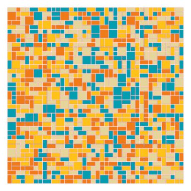 Soyut renk geometrik şekiller deseni, üretken hesaplama sanatı çizimi, renk kareleri ve dikdörtgenler 