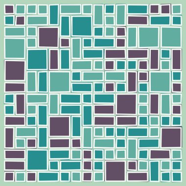 Soyut renk geometrik şekiller deseni, üretken hesaplama sanatı çizimi, renk kareleri ve dikdörtgenler 