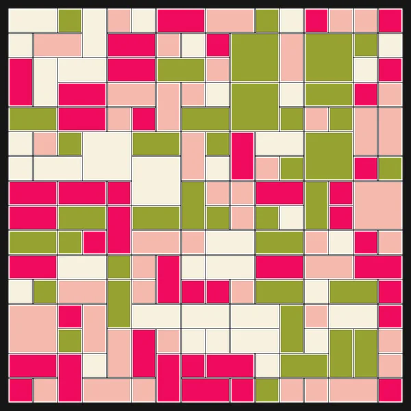 Patrón Figuras Geométricas Color Abstracto Ilustración Generativa Arte Computacional Cuadrados — Vector de stock