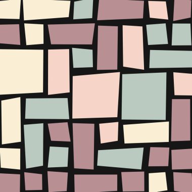 Soyut renk geometrik şekiller deseni, üretken hesaplama sanatı çizimi, renk kareleri ve dikdörtgenler 