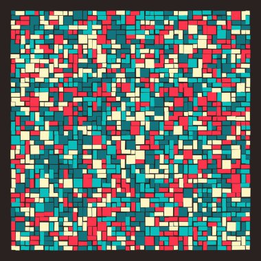 Soyut renk geometrik şekiller deseni, üretken hesaplama sanatı çizimi, renk kareleri ve dikdörtgenler 