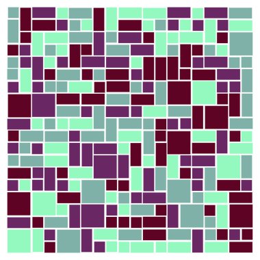Soyut renk geometrik şekiller deseni, üretken hesaplama sanatı çizimi, renk kareleri ve dikdörtgenler 