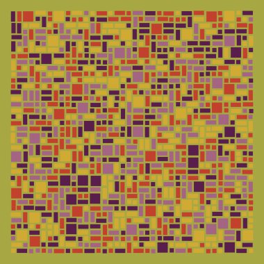 Soyut renk geometrik şekiller deseni, üretken hesaplama sanatı çizimi, renk kareleri ve dikdörtgenler 