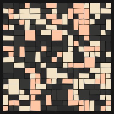 Soyut renk geometrik şekiller deseni, üretken hesaplama sanatı çizimi, renk kareleri ve dikdörtgenler 