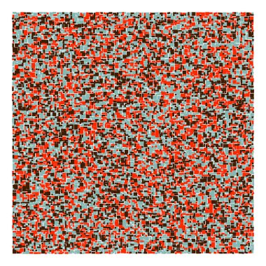 Soyut renk geometrik şekiller deseni, üretken hesaplama sanatı çizimi, renk kareleri ve dikdörtgenler 