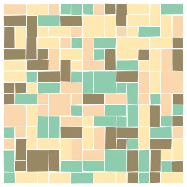 Soyut renk geometrik şekiller deseni, üretken hesaplama sanatı çizimi, renk kareleri ve dikdörtgenler 