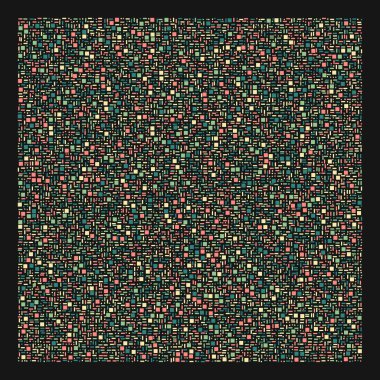 Soyut renk geometrik şekiller deseni, üretken hesaplama sanatı çizimi, renk kareleri ve dikdörtgenler 