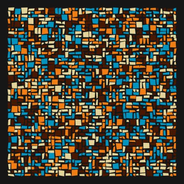 Soyut renk geometrik şekiller deseni, üretken hesaplama sanatı çizimi, renk kareleri ve dikdörtgenler 