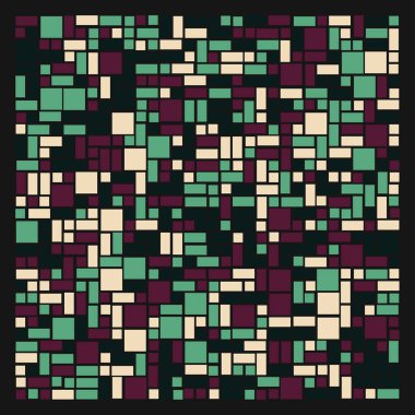 Soyut renk geometrik şekiller deseni, üretken hesaplama sanatı çizimi, renk kareleri ve dikdörtgenler 