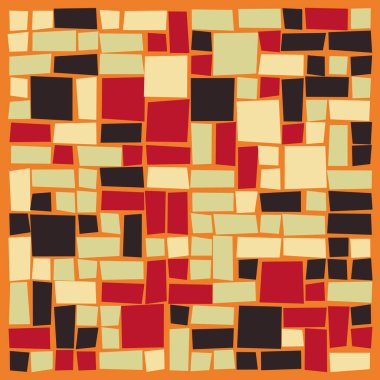 Soyut renk geometrik şekiller deseni, üretken hesaplama sanatı çizimi, renk kareleri ve dikdörtgenler 