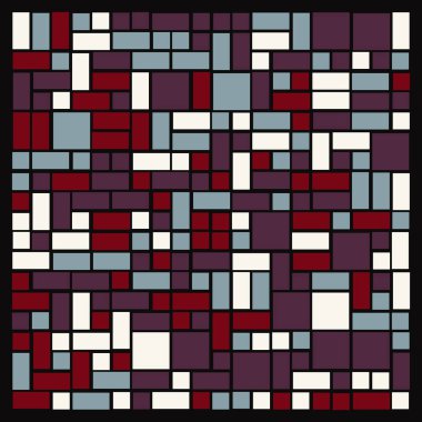 Soyut renk geometrik şekiller deseni, üretken hesaplama sanatı çizimi, renk kareleri ve dikdörtgenler 