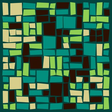 Soyut renk geometrik şekiller deseni, üretken hesaplama sanatı çizimi, renk kareleri ve dikdörtgenler 